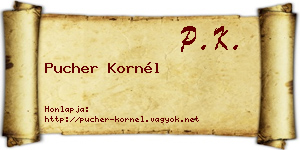 Pucher Kornél névjegykártya